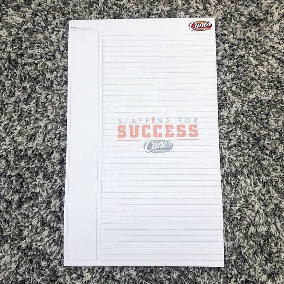 Raising Cane's Bundle of 3 "Staffing for Success" Legal Size Notepad - Picture 2 of 7
